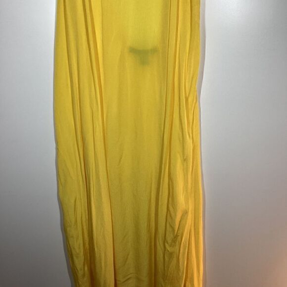 Allsaints Cerellia Yellow halter Neck SatinMidi Dress size 12 - Picture 7 of 14